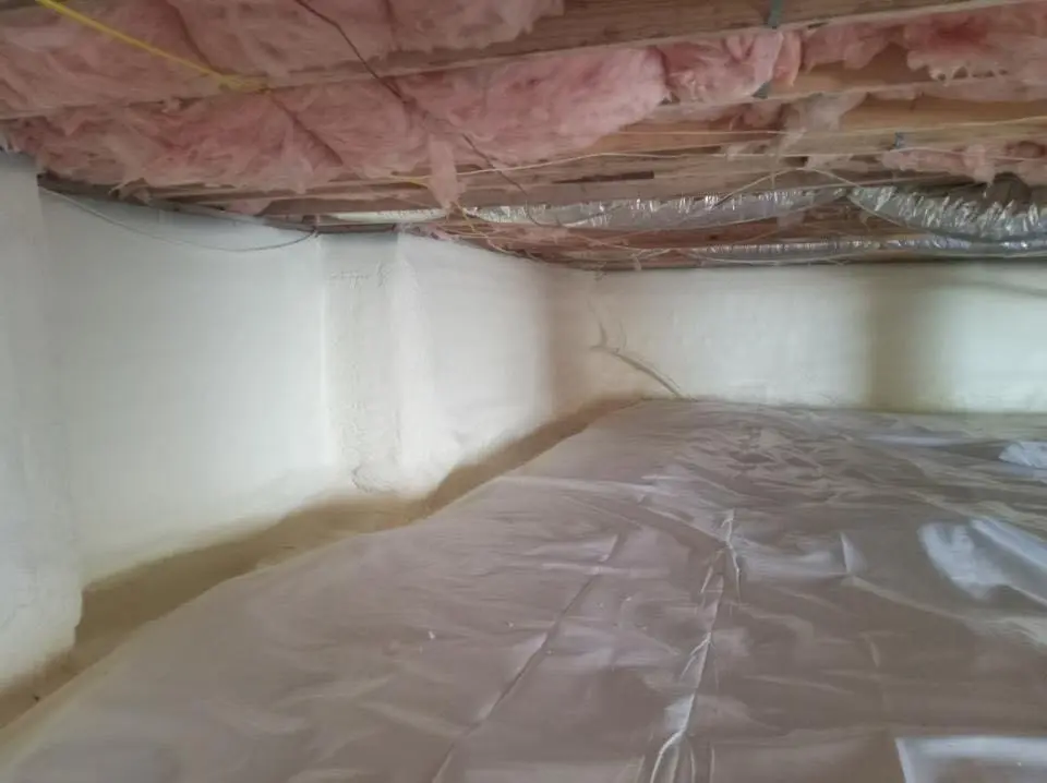 Crawl space encapsulation with closed-cell spray foam for Storm Damage Roof Repair in Carpinteria